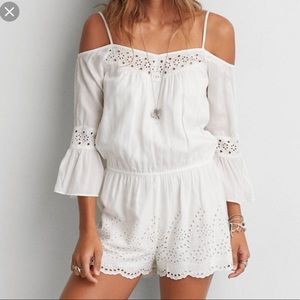 American eagle cold shoulder eyelet romper!